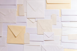 A large group of envelopes used as part of a direct mail campaign