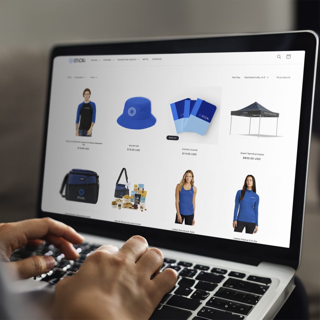 STiCKi Company Retail Site Mockup up close 